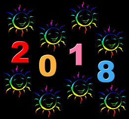 Image showing New Year Represents Two Thosand Eighteen And Celebrate