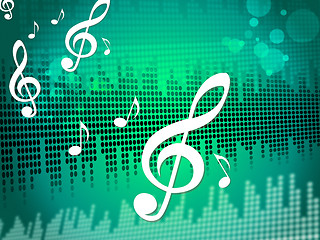 Image showing Treble Clef Background Means Sound Frequency Or Music Wave\r