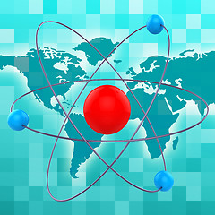 Image showing Atom Molecule Shows Chemical Atoms And Formula