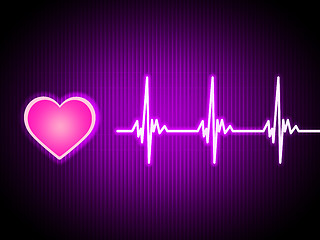Image showing Purple Heart Background Shows Living Cardiac And Health\r