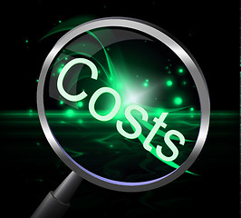 Image showing Costs Magnifier Represents Magnification Price And Expenditure