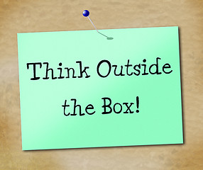 Image showing Think Outside Box Represents Change Differently And Ideas
