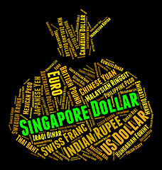 Image showing Singapore Dollar Shows Singaporean Dollars And Banknote