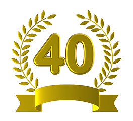 Image showing Fortieth Forty Shows Happy Birthday And 40