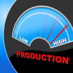 Image showing High Production Indicates Made In And Excessive