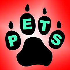 Image showing Pets Paw Means Domestic Animal And Breed