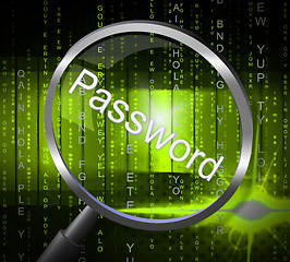 Image showing Password Magnifier Represents Sign In And Access