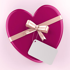 Image showing Gift Tag Shows Valentine Day And Card