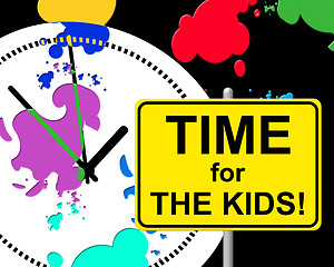 Image showing Time For Kids Indicates Right Now And Child