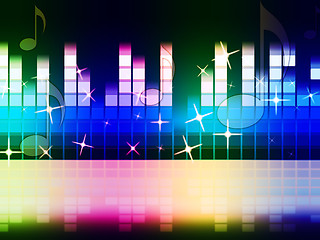 Image showing Rainbow Music Background Means Instruments Musical Or Classical\r
