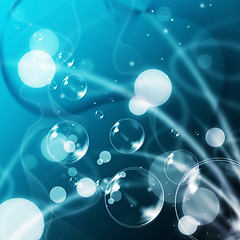 Image showing Blue Bubbles Background Means Blurry Lines And Floating Circles\r