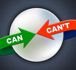 Image showing Can Can\'t Arrows Shows Not Possible And Achievable