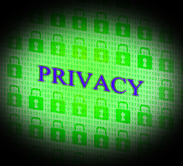 Image showing Private Privacy Represents Safety Secret And Encryption