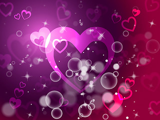 Image showing Hearts Background Shows Passion  Love And Romance\r