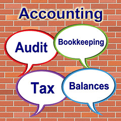 Image showing Accounting Words Represents Balancing The Books And Bookkeeping