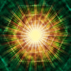 Image showing Sun Background Shows Brown Green Hexagons And Light\r