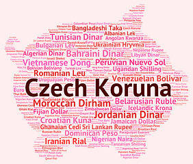 Image showing Czech Koruna Represents Exchange Rate And Coin