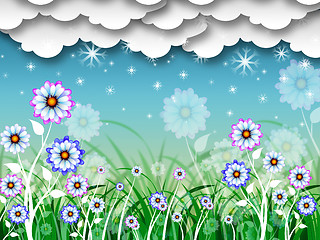 Image showing Flowers Background Shows Planting Gardening And Growth\r