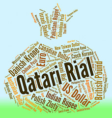 Image showing Qatari Rial Indicates Foreign Currency And Currencies