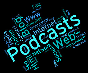 Image showing Podcast Word Indicates Broadcast Webcasts And Streaming