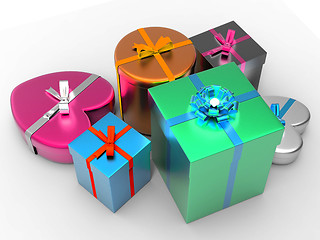 Image showing Giftbox Giftboxes Indicates Celebrate Celebration And Party