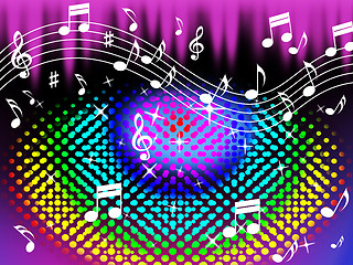 Image showing Colorful Music Background Means Harmony And Song\r