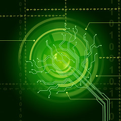 Image showing Electronic Sensor Background Shows Illuminated Eye Sensor Or Cir