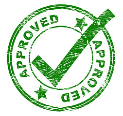 Image showing Approved Stamp Indicates All Right And O.K.