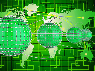 Image showing Interconnected Network Represents Networks Globe And World