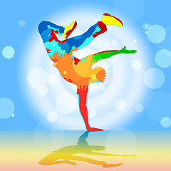 Image showing Break Dancer Indicates Disco Dancing And Breakdancer