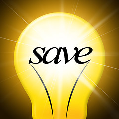 Image showing Save Lightbulb Represents Saved Cash And Lamp