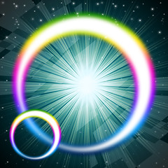 Image showing Rainbow Circles Background Means Colorful Round And Brilliant St