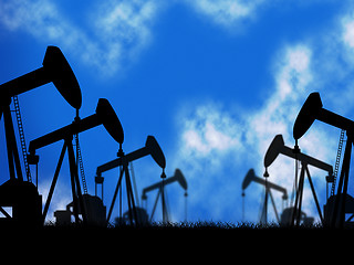 Image showing Oil Wells Represents Extraction Drill And Oilwell