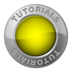 Image showing Tutorials Button Shows Learn Train And University