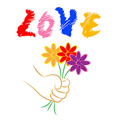 Image showing Love Flowers Means Floral Adoration And Loving