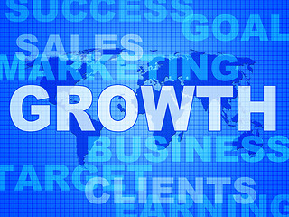 Image showing Growth Words Represents Advance Rising And Development