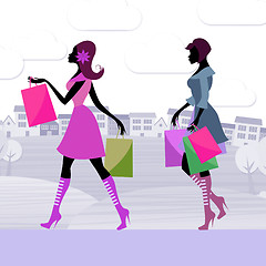 Image showing Shopper Women Means Retail Sales And Adults