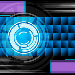 Image showing Blue Circles Background Means Record Player And Songs\r