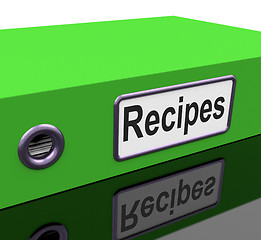 Image showing Recipes File Indicates Cook Book And Binder