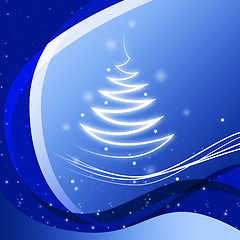 Image showing Blue Zigzag Background Shows Jagged Lines And Twinkling\r