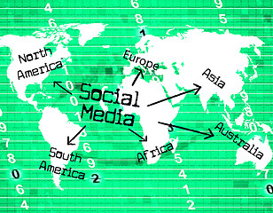 Image showing Social Media Indicates World Wide Web And Blogging