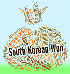 Image showing South Korean Won Means Foreign Exchange And Coinage