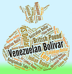 Image showing Venezuelan Bolivar Means Worldwide Trading And Coin