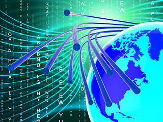 Image showing Optical Fiber Network Shows World Wide Web And Communication