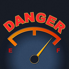 Image showing Danger Gauge Indicates Caution Dangerous And Measure