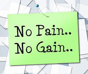 Image showing No Pain Gain Means Make Things Happen And Manage