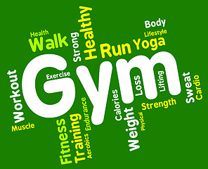 Image showing Fitness Wordcloud Indicates Physical Activity And Aerobic