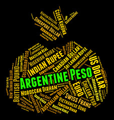 Image showing Argentine Peso Shows Currency Exchange And Banknotes