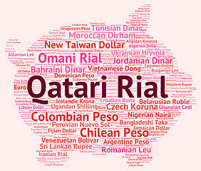 Image showing Qatari Rial Indicates Currency Exchange And Banknote