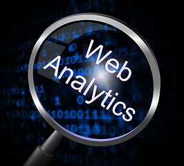 Image showing Web Analytics Indicates Magnifier Magnify And Report